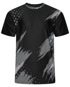 Duża męska sportowa koszulka t-shirt funkcyjny dla aktywnych Kam AP015 czarny