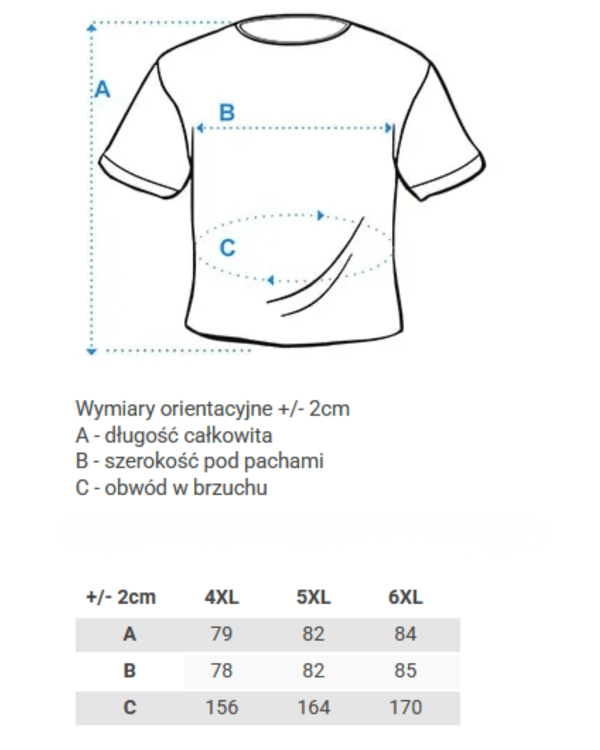 rozmiarowka koszulki plus size