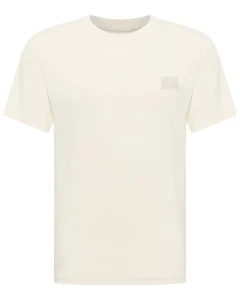 Duża męska koszulka gładki t-shirt Mustang 1017399-2013 kremowy