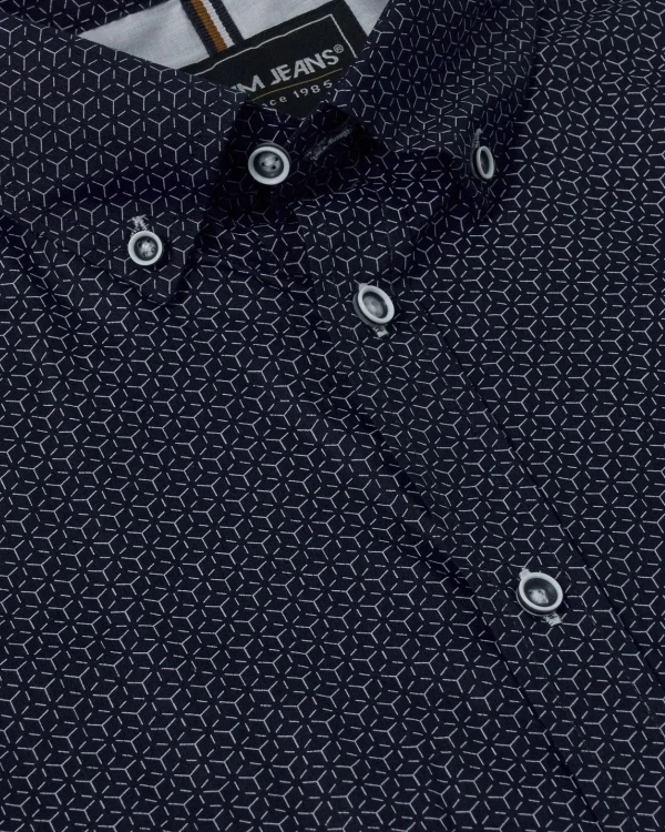 granatowa koszula wzorzysta plus size