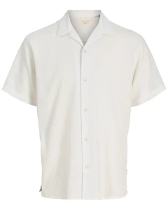 Duża męska muślinowa koszula z krótkim rękawem Jack & Jones 12298028 biała