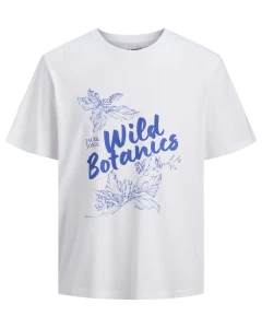 Duża męska koszulka krótki rękaw t-shirt z nadrukiem Jack & Jones 12295985 biały