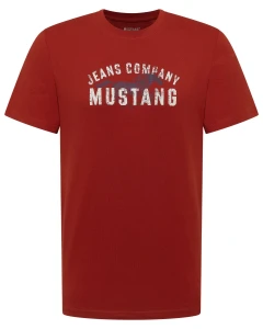 Duży t-shirt koszulka męska z nadrukiem Mustang 1017764-7113 czerwona