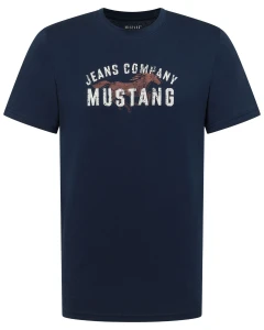 Duży t-shirt koszulka męska z nadrukiem Mustang 1017764-5334 granatowa