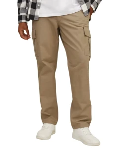 Duże męskie spodnie bojówki Jack & Jones 12264152 beżowe