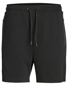 Duże męskie gładkie dresowe spodenki shorty Jack & Jones 12278605 czarne