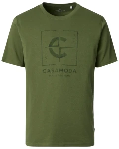 Duża męska koszulka t-shirt z nadrukiem Casa Moda 126340051-303 zielony