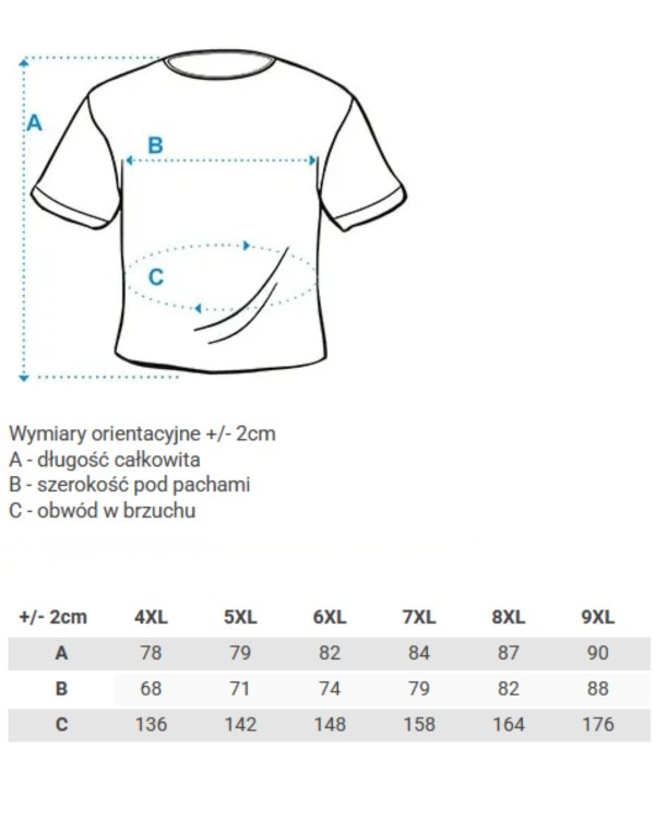 tabelka wymiarow plus size
