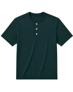 Duża męska gładka koszulka na guziki krótki rękaw t-shirt Double Urban Outfitters TS-9146 morski