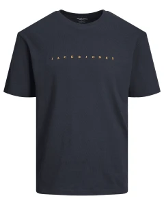 Duża męska koszulka z napisem Jack & Jones 12243625 granatowa