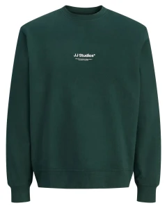 Duża męska bluza wkładana przez głowę Jack & Jones 12284682 ciemnozielona