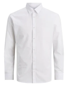 Duża męska gładka koszula długi rękaw Jack & Jones 12200623 biała