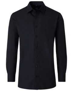 Duża męska gładka koszula z długim rękawem NON IRON Venti 002050-800 czarna