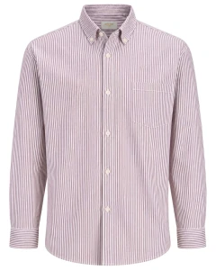 Duża koszula męska w delikatne paski długi rękaw Jack & Jones 12291898 fioletowa
