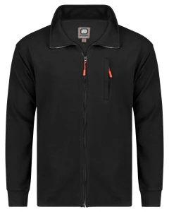 Duża bluza męska rozpinana  Adamo 159114-700 ze stójką czarna