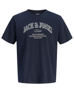 Duży męski t-shirt koszulka z nadrukiem krótkim rękawem Jack & Jones 12299530 granatowa