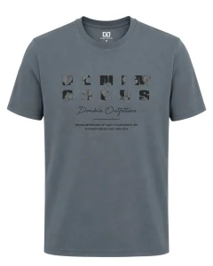 Duża męska koszulka krótki rękaw t-shirt Double Urban Outfitters TS-9131 szaroniebieski