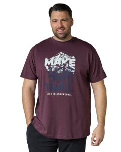 Duży męski t-shirt koszulka z nadrukiem krótki rękaw North Latitude 63121-0370 ciemnofioletowa