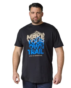 Duży męski t-shirt koszulka z nadrukiem krótki rękaw North Latitude 63121-0099 czarna