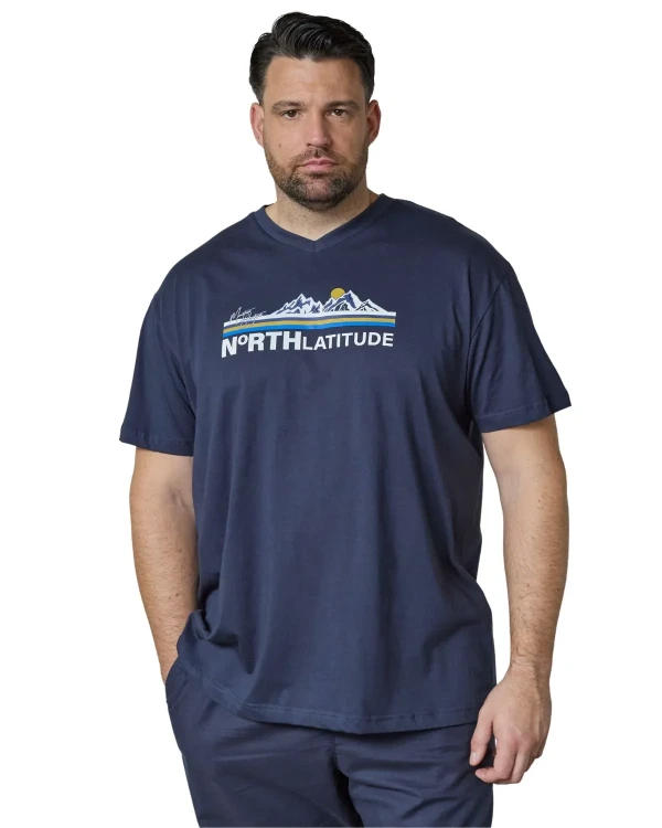 granatowa koszulka meska plus size