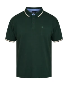 Duża męska koszulka polo North Latitude 63124-0680 ciemnozielona