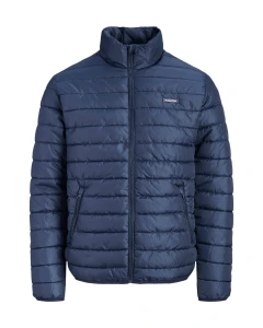 Duża męska kurtka jesienno-zimowa pikowana ze stójką Jack & Jones 12306169 granatowa