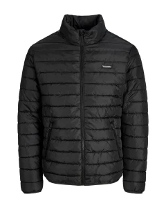 Duża męska kurtka jesienno-zimowa pikowana ze stójką Jack & Jones 12306169 czarna