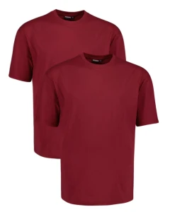 Duża gładka koszulka męska t-shirt Adamo 129420-590  2 pak bordowy
