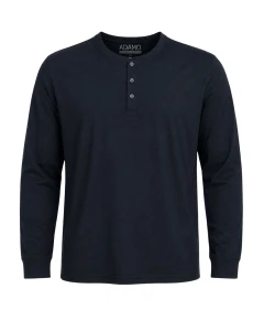 Duża męska koszulka z długim rękawem longsleeve Adamo 139053-360 granatowa