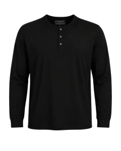 Duża męska koszulka z długim rękawem longsleeve Adamo 139053-700 czarna