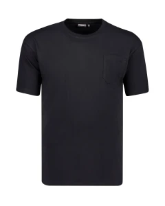 Duża koszulka t-shirt Adamo 139055-700 gładki z kieszonką czarny