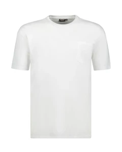 Duża koszulka t-shirt Adamo 139055-100 gładki z kieszonką biały