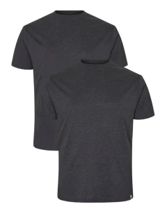 Duże gładkie koszulki męskie t-shirty z krótkim rękawem North Latitude 99110-0090 2-pak ciemnoszare