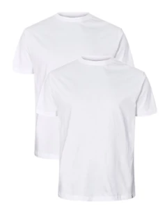 Duże gładkie koszulki męskie t-shirty z krótkim rękawem North Latitude 99110-0000 2-pak białe