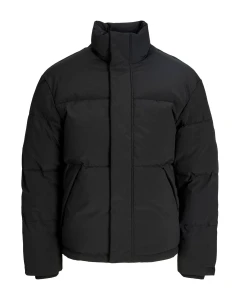 Duża męska pikowana kurtka zimowa ze stójką Jack & Jones 12304945 czarna