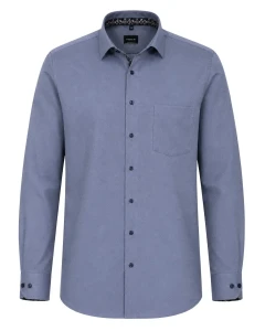 Duża męska koszula z długim rękawem mikrowzór NON IRON Venti 226112070-102 granatowa