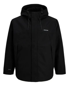 Duża męska kurtka softshell z kapturem Jack & Jones 12301849 czarna