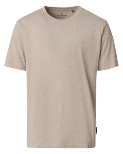 Duża męska koszulka gładka t-shirt Casamoda 004200-668 beżowy