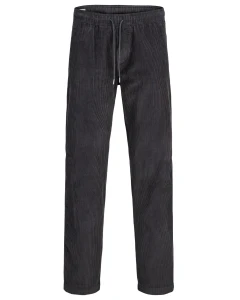 Duże męskie spodnie sztruksowe joggery z gumką w pasie Jack & Jones 12303077 ciemnoszare