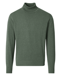 Duży męski golf z długim rękawem sweter Redmond 501-611 ciemnozielony