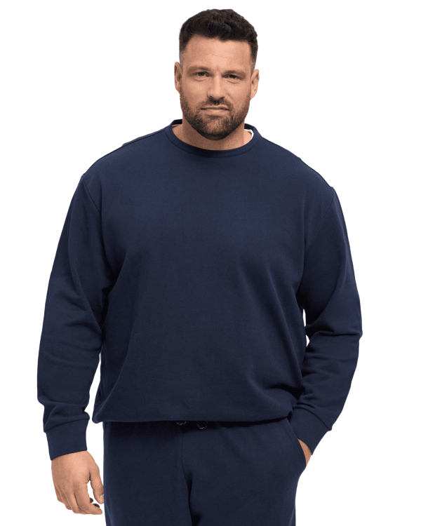 duza meska cienka bluza granatowa plus size