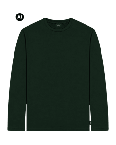 Duża męska koszulka długi rękaw Double Outfitters TS-9170 ciemnozielona
