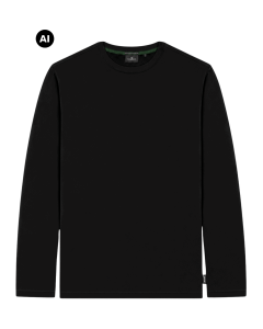 Duża męska koszulka długi rękaw Double Outfitters TS-9170 czarna