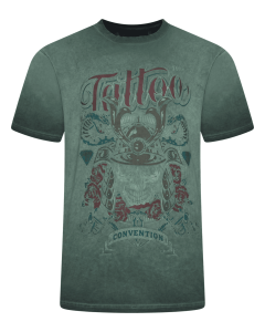 Duża męska koszulka t-shirt z nadrukiem Kam 5829 zielony