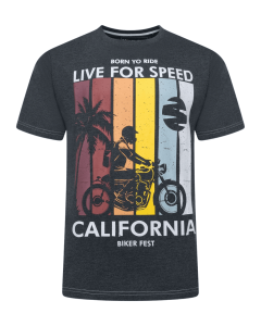 Duża męska koszulka t-shirt z nadrukiem Kam 5821 ciemnoszary
