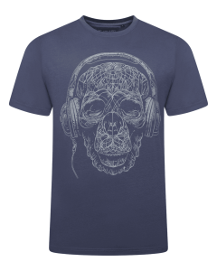 Duża męska koszulka t-shirt z nadrukiem Kam 5822 ciemnoniebieski