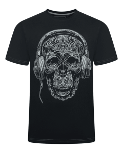 Duża męska koszulka t-shirt z nadrukiem Kam 5822 czarny