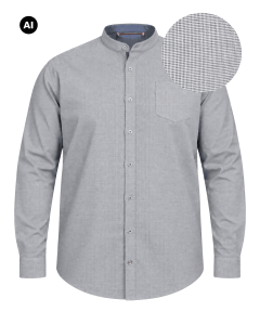Duża męska koszula w pepitkę z długim rękawem Duke D555 Jerry szara