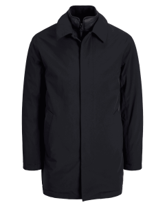 Duży meski wodoodporny płaszcz jesienno-zimowy Jack & Jones 12301824 czarny