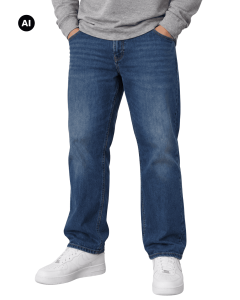 Duże męskie spodnie jeansowe Jack & Jones Mike 12234769 ciemnoniebieskie